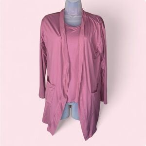 Live2Lounge Cardigan and V-Neck Pajama Top Set M